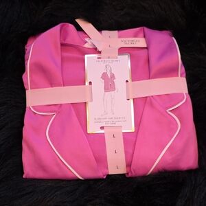 Victoria's Secret Fuchsia Satin Pajama Set